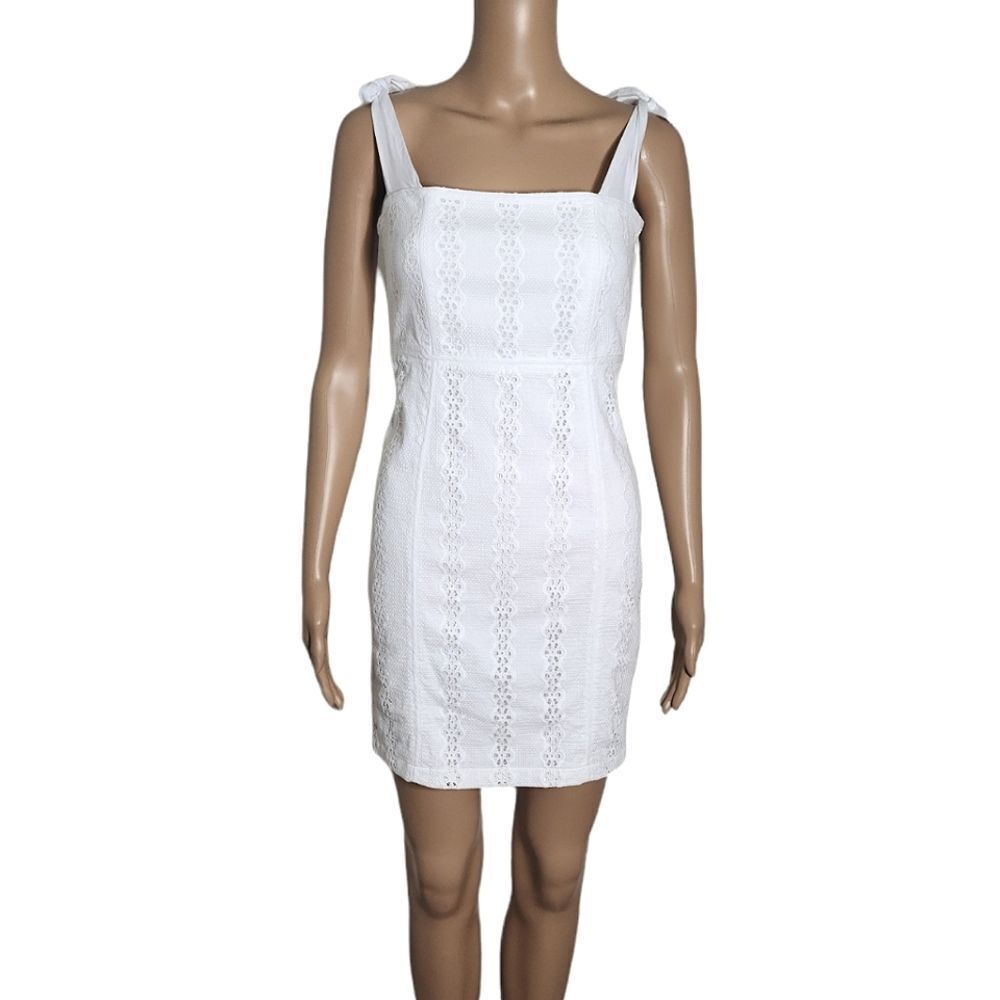 Bardot Verona White Eyelet Corset Lace Mini Dress Womens Size 6